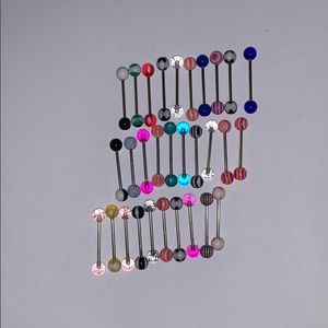 Interchangeable straight barbell piercing jewelry